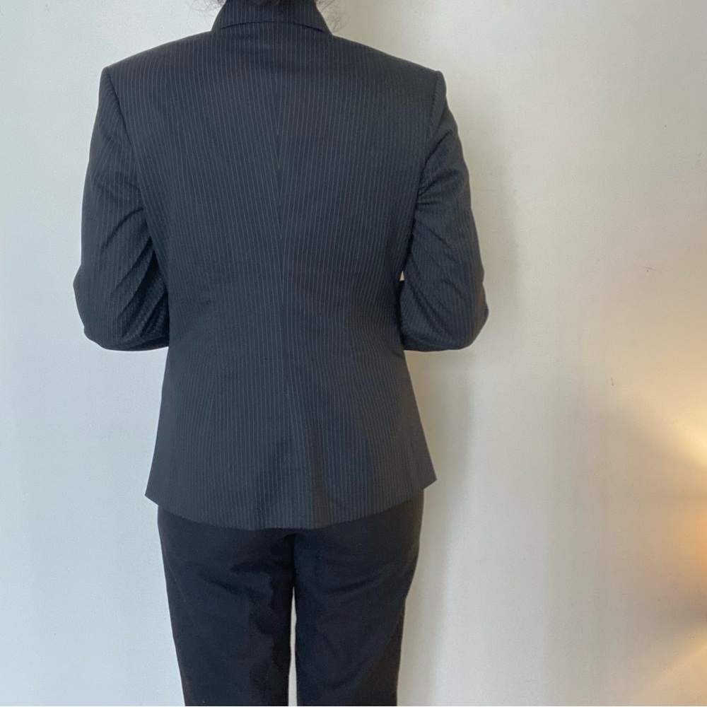 Park avenue womens suit pinstripe tailored blazer in black silk lining inside - Picture 4 of 6